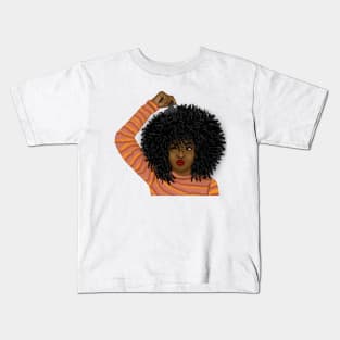 cute black girl digital art Kids T-Shirt